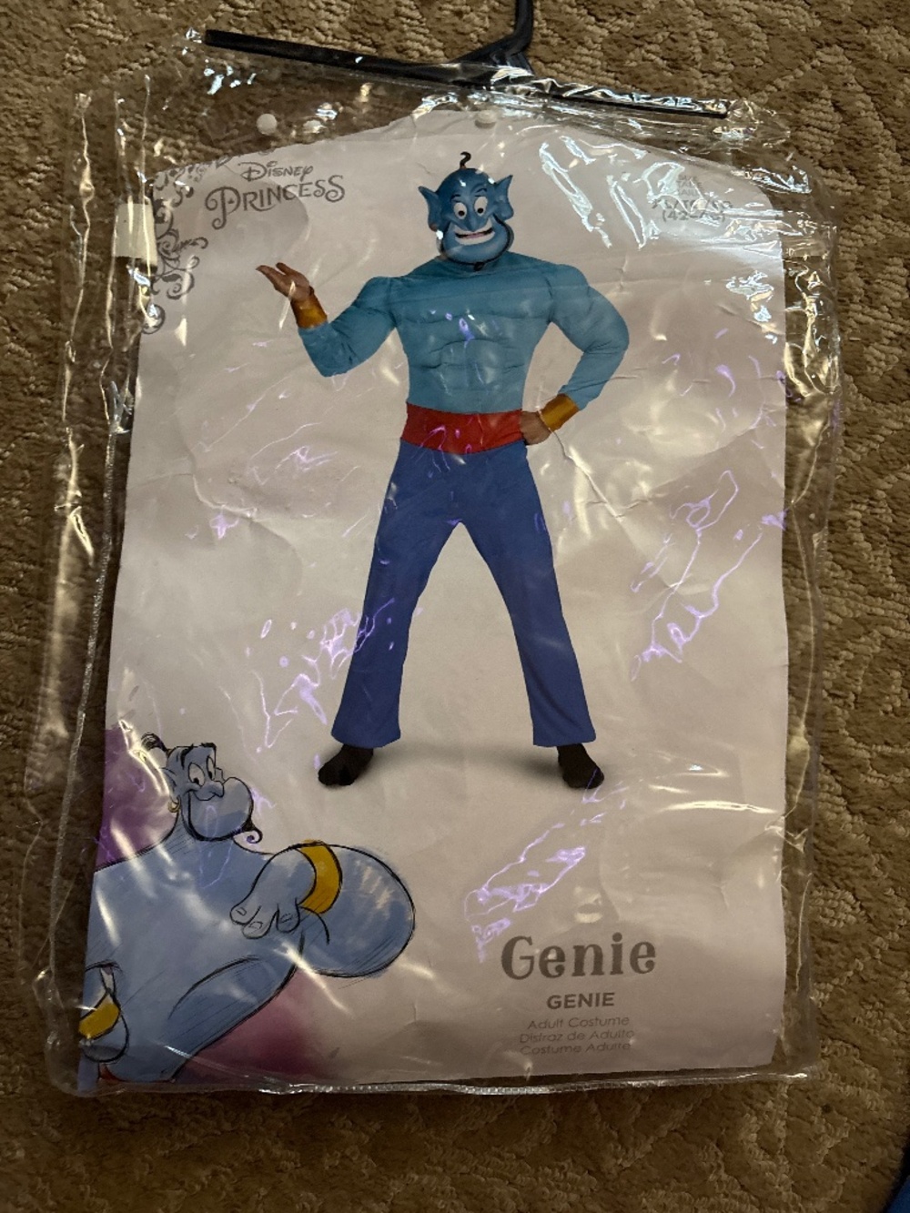 Disney Princesses Aladdin Genie Costume, men’s XL, new